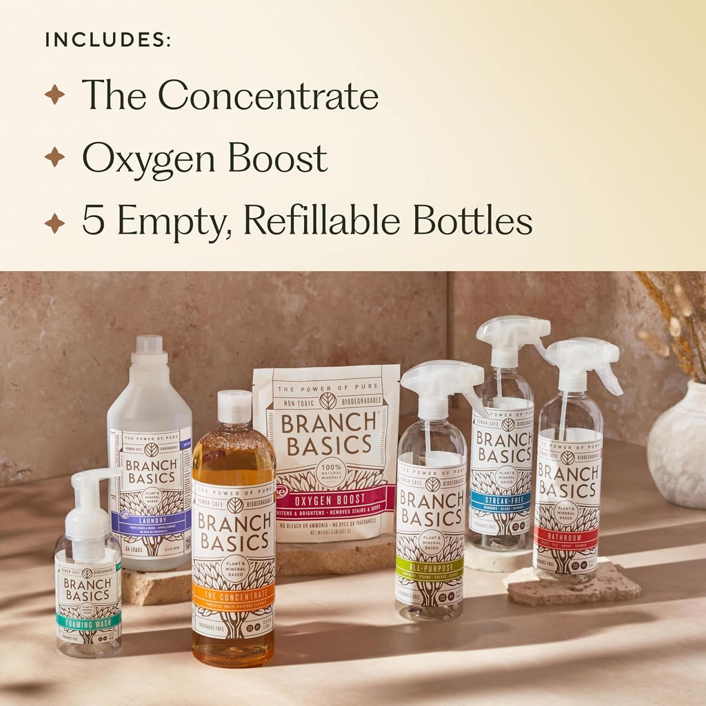 Branch Basics Premium Kit: All-Purpose, Glass, Bathroom, Hand Wash, Laundry