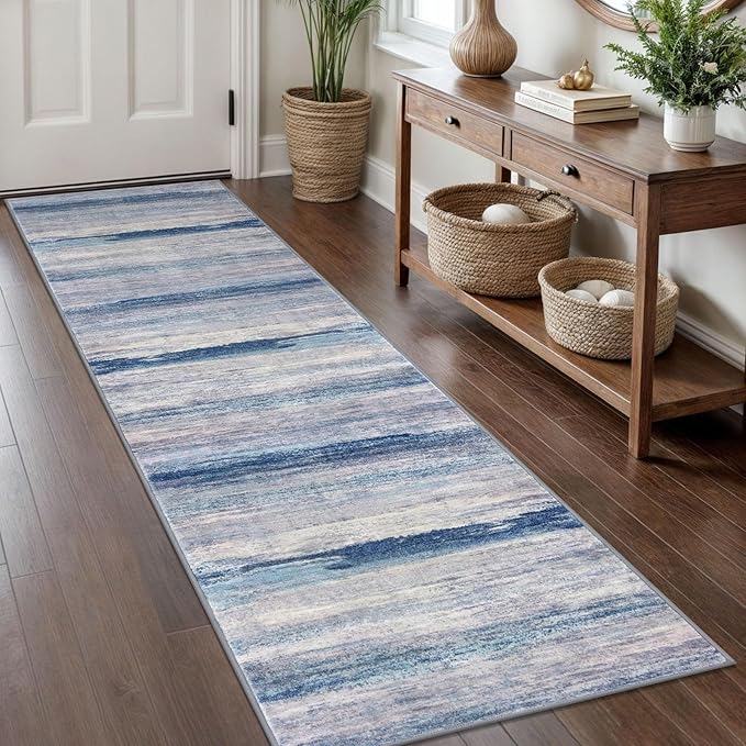 KOZYFLY Modern Abstract Hallway Runner Rug, 2x8 Washable Rug Runner Non-Slip by KOZYFLY