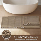 RESARE Waffle Bath Mat for Bathroom, Super Absorbent Bathroom Rugs Non Slip - Image 5
