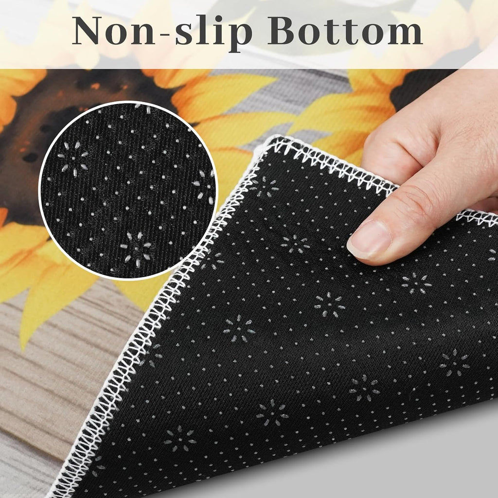Sunflower Kitchen Mat Set of 3, Kitchen Decor and Accessories(Multicolor)