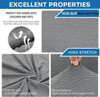 XINEAGE Large Couch Cushion Covers Seat Cushion Cover Thick Stretch Sofa - Image 5