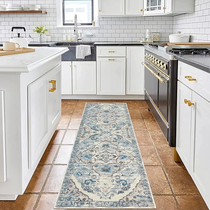 HEBE Hallway Runner Rug 2'x6' Washable Vintage Distressed Area Rugs Non Slip - Image 8