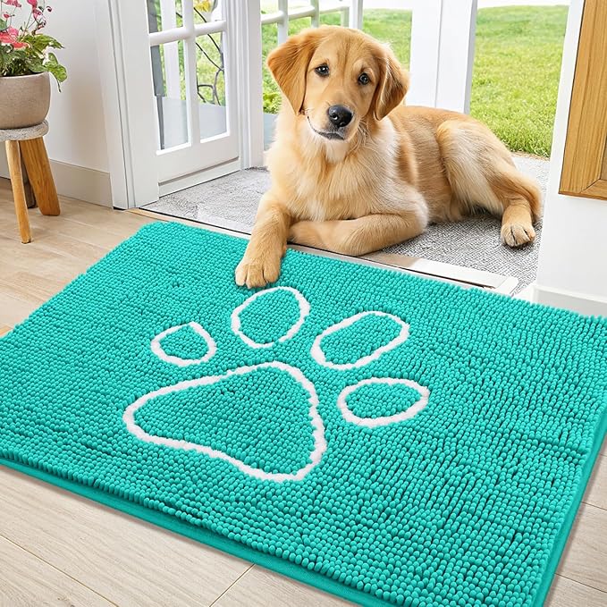 Smiry Dog Door Mat for Muddy Paws, Absorbent Dirt Trapper Non Slip Quick Dry by Smiry