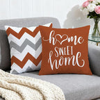 Hexagram Geometric Burnt Orange Pillow Covers 18x18 Set of 4, Decorative - Image 2