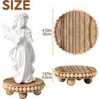 HouseJoy 2pcs Wood Risers for Display, Round Stand for Distressed Decor