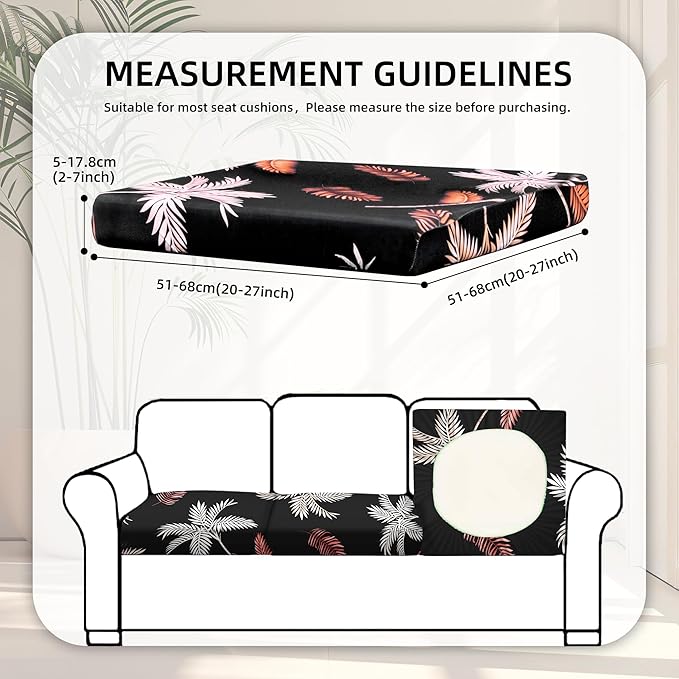 8Pcs Stretch Patio Cushion Covers, Outdoor Couch Covers Replacement, Outdoor - Image 2