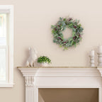 24" Artificial Lavender Floral Spring Wreath with Green Leaves