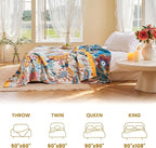 MSGKV Boho Throw Blanket 90"x108" Floral Cotton Blanket - Image 5