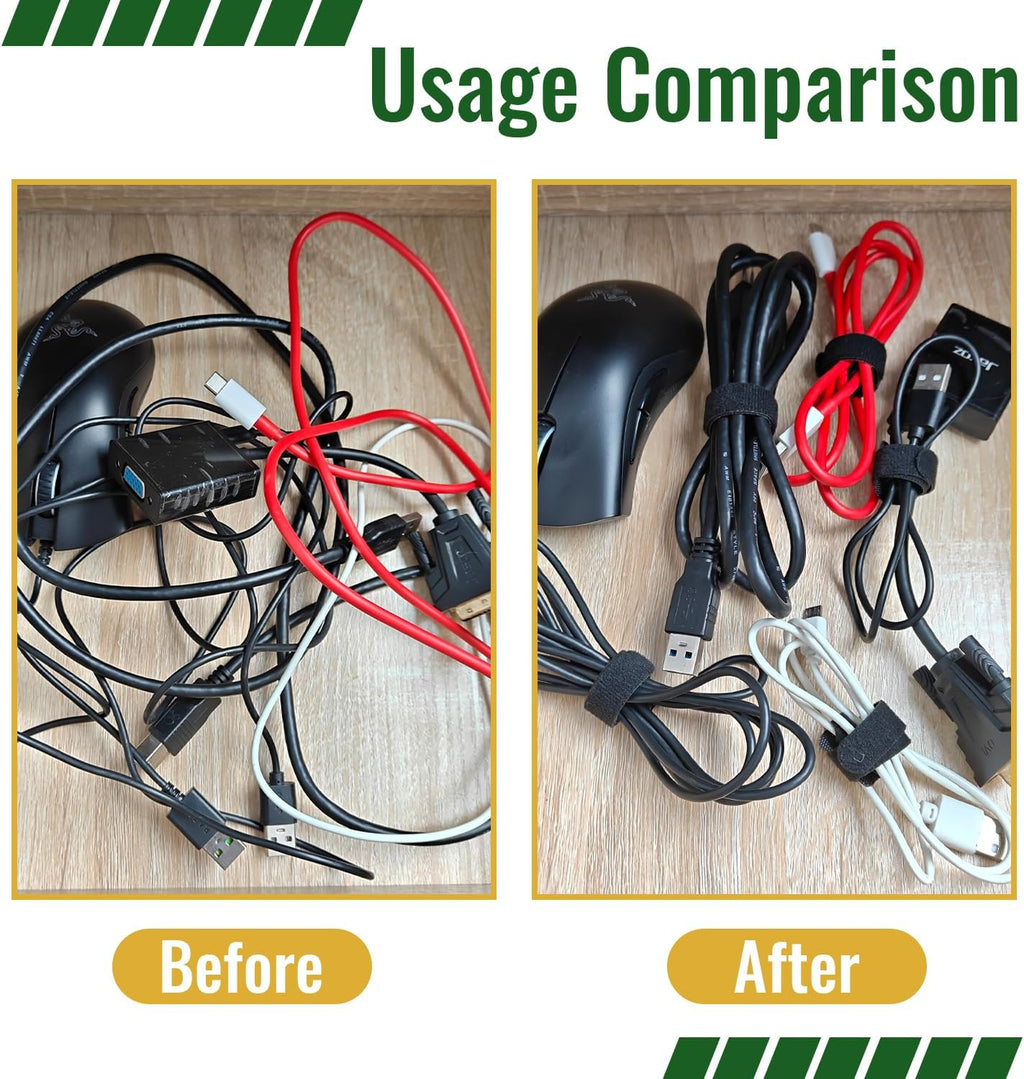 212 PCS Reusable Cable Ties, Adjustable Cable Organizer, Hook-Loop Cable Management - 8 Inch