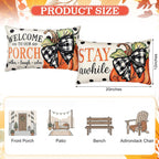 Irenare 2 Pack Fall Pumpkin Pillow Covers 12x20 Outdoor Rustic Porch Decor