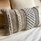 Decorative Boho-Chic Lumbar Pillow Cover 12x20 Premium Handwoven Tufted Cotton - Image 2
