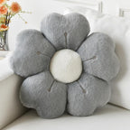 Flower Pillow, Cute Daisy Decorative Throw Pillows, Grey, 15 Inches