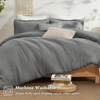 David's Home Cotton Softer Muslin Comforter Set, Twin Size, Grey