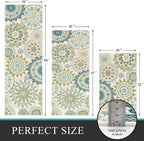 Bsmathom Farmhouse Kitchen Rugs Sets of 3, Boho Non-Slip Kitchen Mats for Floor, Kitchen Runner Rugs Non Skid Washable for Kitchen Entryway Hallway Laundry Room