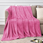 BEDELITE Fleece Throw Blanket for Couch – 3D Ribbed Jacquard Soft and Warm - Image 2