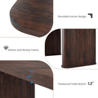 Garvee Dining Table for 6-8 People - 62" Long Kitchen Table, Black Walnut