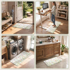 KIMODE Anti Fatigue Kitchen Mats for Floor, Floral Kitchen Rugs Sets of 2