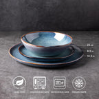AmorArc Ceramic Dinnerware Sets for 6, 18Pcs Plates and Bowls Sets Dishes