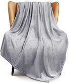 Exclusivo Mezcla Fleece Light Grey Throw Blanket by ExclusivoMezcla