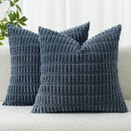 MIULEE Pack of 2 Corduroy Decorative Throw Pillow Covers 18x18 Inch Soft Boho by MIULEE