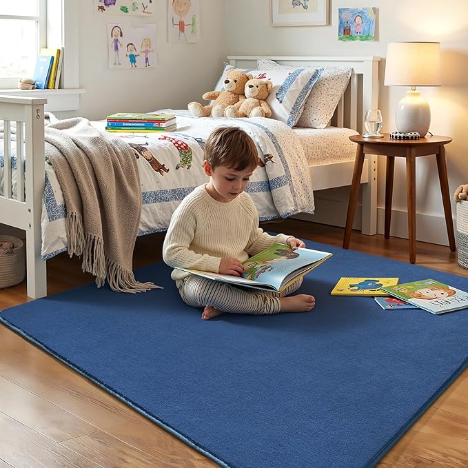 Amearea 5x5 Square Area Rugs for Bedroom Living Room, Modern Blue Thickened - Image 4