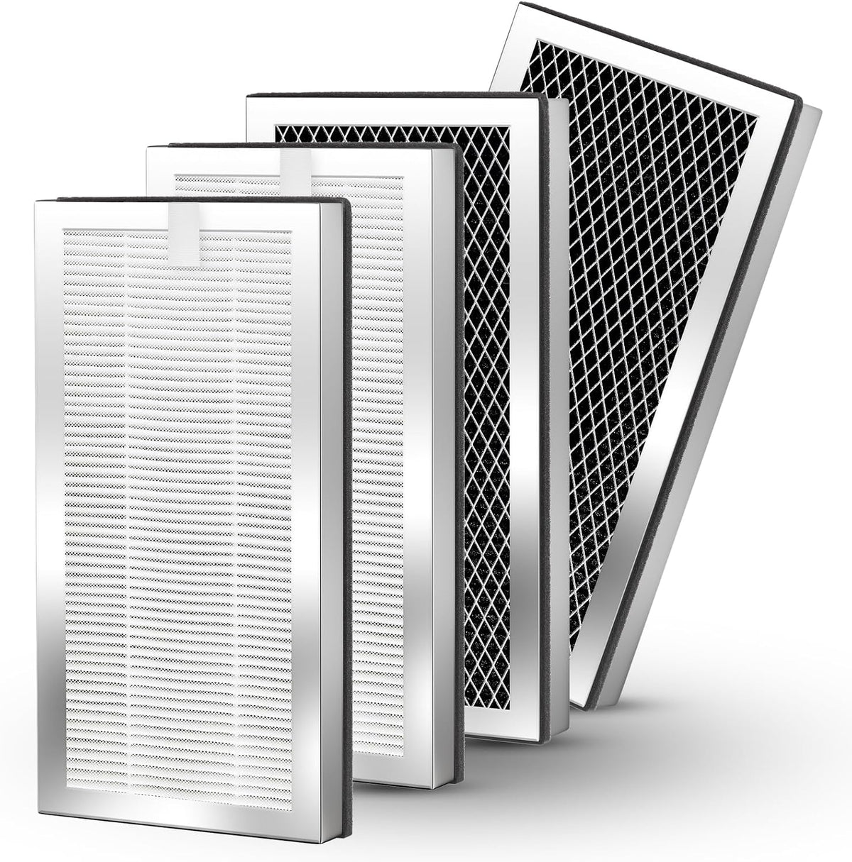 Air Purifier Replacement Filters 4 Pack Compatible with 25 Series Air Purifier Filter S1/W1/B1,3-in-1 Filters H13 True HEPA and Activated Carbon Filters Compatible with Series Air Purifier