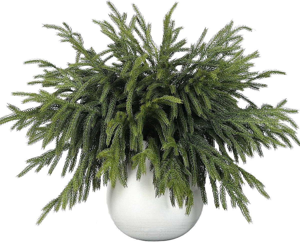 16Pcs 18"Lifelike Touch Artificial Norfolk Pine Branches for Vase Christmas