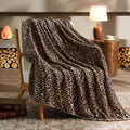 BEDELITE Fleece Blanket Soft Plush Throw for Couch Brown Leopard 50"x60"
