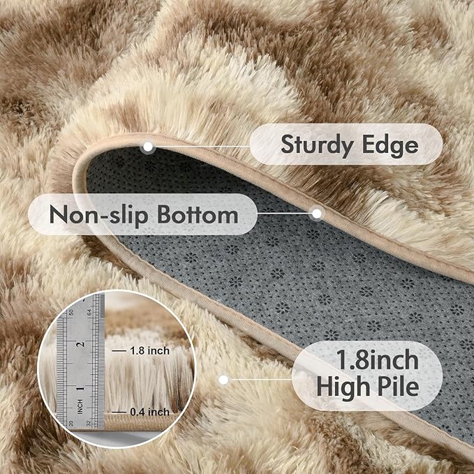 6x9 Ft Large Shag Rugs for Living Room Decor, Tie-Dyed Ultra Soft Fluffy Furry - Image 5