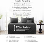 Daybed Quilt Set 6PC Bedding Set Daybed Cover for twin beds easy care Black