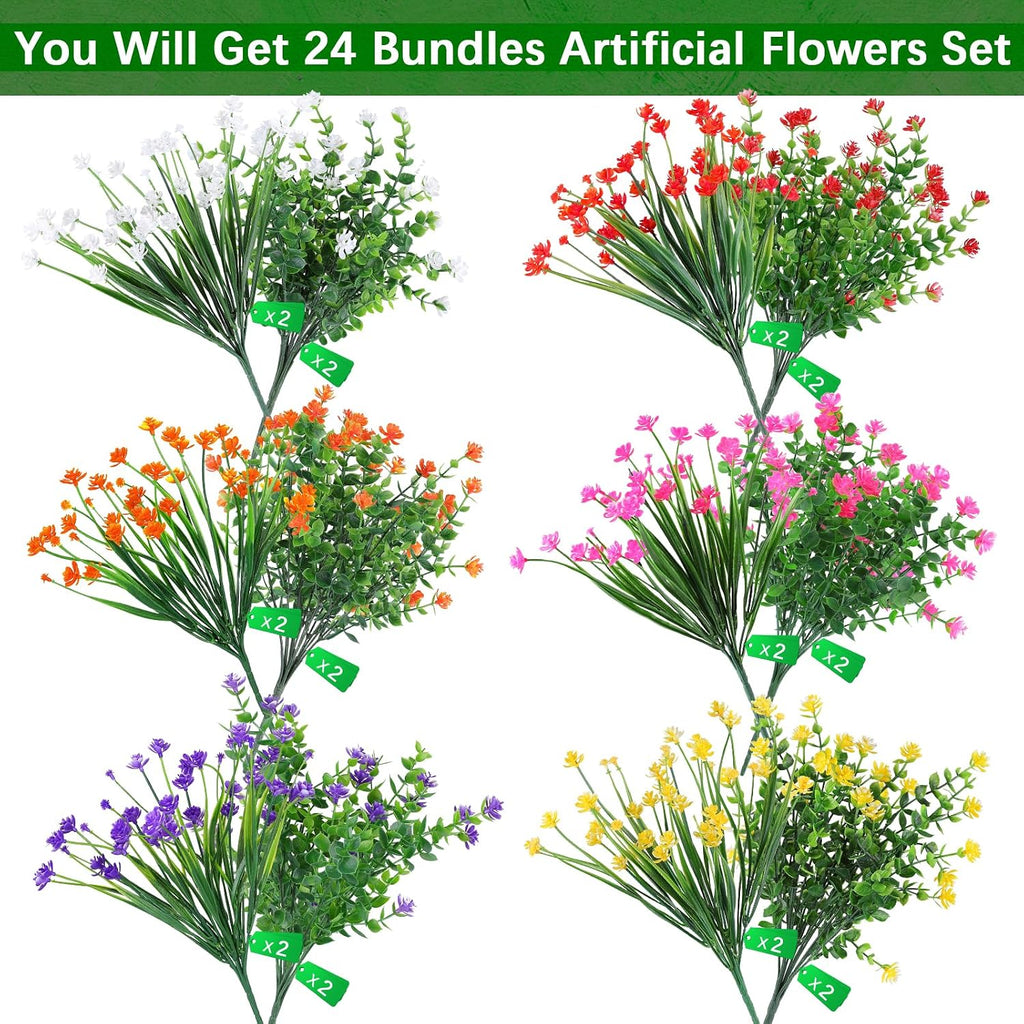 AGIRL Artificial Flowers Outdoor UV Resistant Fake Plant Garden Patio Decor