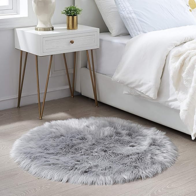 Ciicool Round Fur Fluffy Area Rug - Image 2