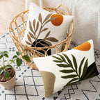Merrycolor Boho Lumbar Throw Pillow Covers 12x20 Tufted Abstract Mid Century Modern Pillowcases Bohemian Aesthetic Decorative Pillows for Couch Bed Sofa Living Room (1PC,Green and Black)