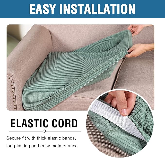 H.VERSAILTEX Super Stretch Individual Seat Cushion Covers Sofa Covers Couch - Image 5