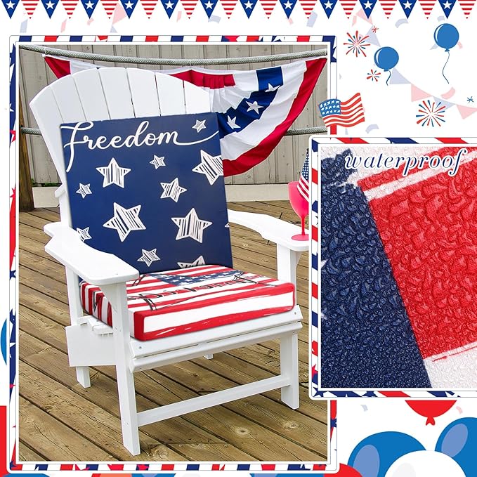 Newwiee 8Pcs Patio Cushion Covers Stretch Outdoor Cushion Cover Replacement - Image 5