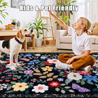 Area Rug Living Room Rugs: Floral 4x6 Washable Rug Vintage Soft Boho Non-Slip - Image 8