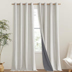 NICETOWN Snowbound Vintage Linen 100% Blackout Curtains - Image 2