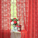 YJ YANJUN Vintage Lace Curtains 90 Inches Long 2 Panels by YJYANJUN