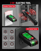 KAIWEETS Circuit Breaker Finder with LCD Display, GFCI Outlet Tester, Electrical Circuit Tracer Tool with NCV Test & Flashlight, Includes Carrying Case and Adapters- KT301P