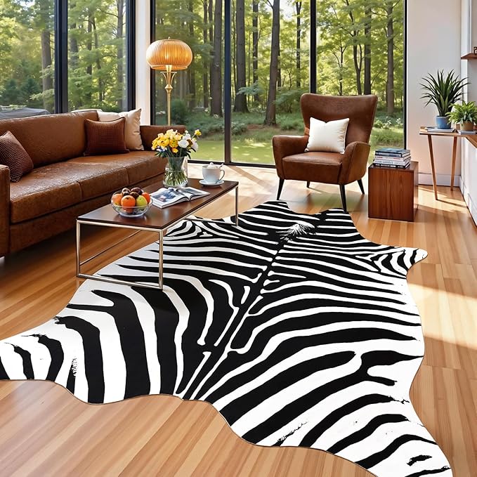 AROGAN Premium Faux Zebra Hide Rug 6.2 x 7 Feet, Sturdy and Large Size Zebra - Image 3