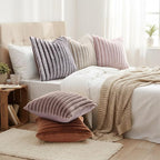 decorUhome Summer Cozy Faux Fur Throw Pillow Covers 20x20 Set of 2 Decorative - Image 6