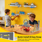 BlissBox 8-Pack Floating Shelves for Wall Compatible with Lego Bricks,White