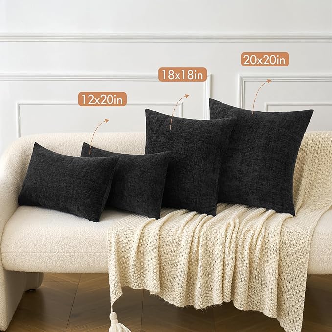 MIULEE Halloween Pack of 2 Couch Throw Pillow Covers 12x20 Inch Soft Black - Image 4