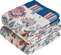 MSGKV Boho Throw Blanket 60"x80" 100% Cotton Floral Blanket by MSGKVHomeTextiles