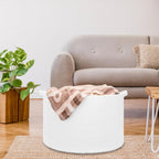 Large Cotton Rope Blanket Basket, 87L Laundry Hamper, White