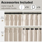 MIULEE Pinch Pleated Thick Linen Curtains 90 Inches Long 2 Panels - Image 8