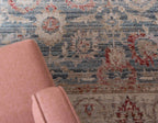 Unique Loom Noble Collection Country, Traditional, Distressed, Vintage, Botanical, Border Area Rug (2' 2 x 3' 0 Rectangular, Blue/Beige)