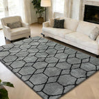 Shag Area Rug for Bedroom 4x6, Fluffy Area Rugs for Living Room, Geometric Soft - Image 2