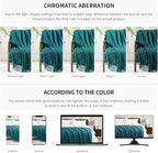 BOURINA Teal Throw Blanket 50x60 Inches Throw Textured Solid Soft Ripple Throws - Image 8
