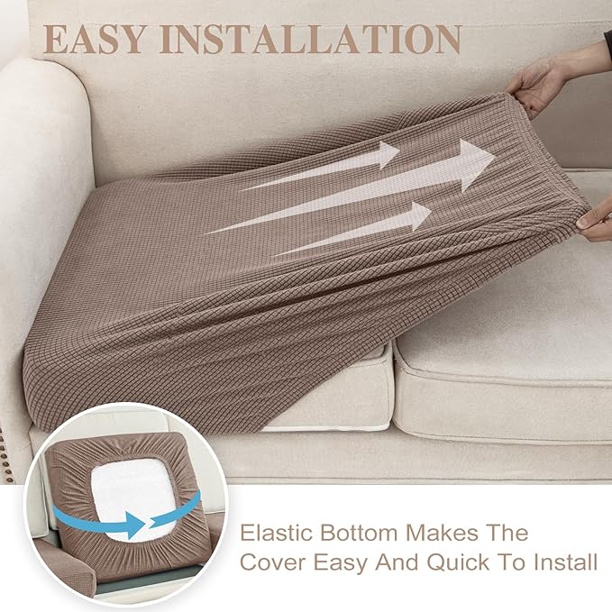 Couch Cushion Covers Seat Cushion Cover Stretch Couch Cover Separate Sectional - Image 5